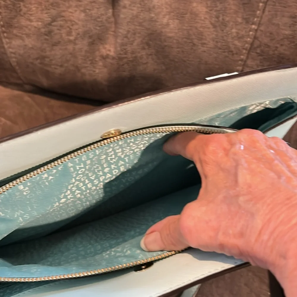 Kate Spade Newberry Lane light aqua shoulder bag three large compartments